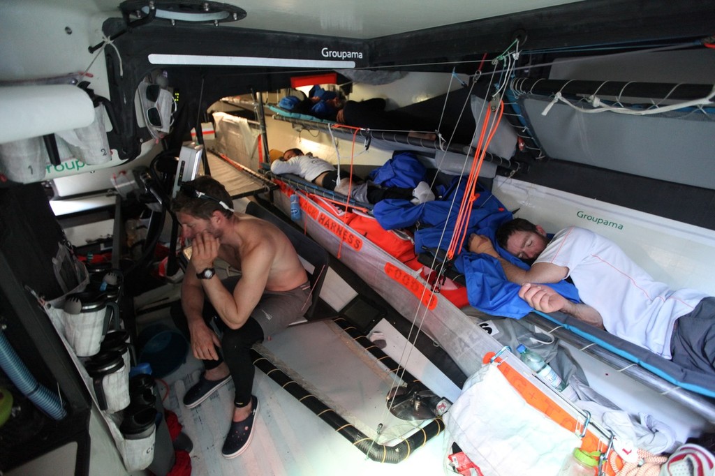 Day 21 - Well deserved rest for Groupama 4 crew - Leg 5 of the Volvo Ocean Race 2011-12 © Yann Riou/Groupama Sailing Team /Volvo Ocean Race http://www.cammas-groupama.com/